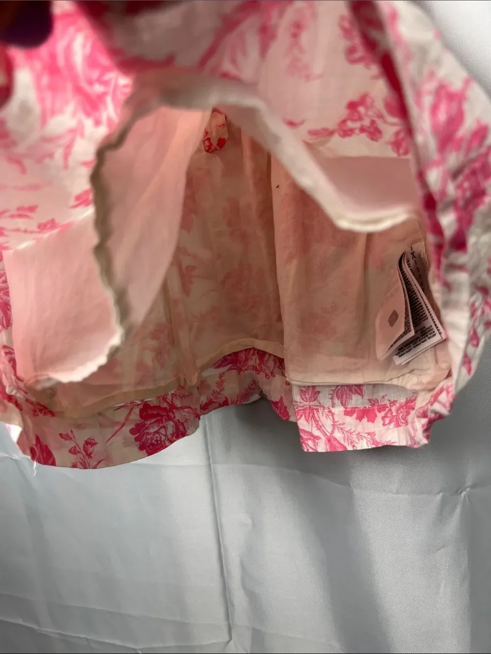 Baby GAP pink and white floral print smocked cotton dress 24 months
